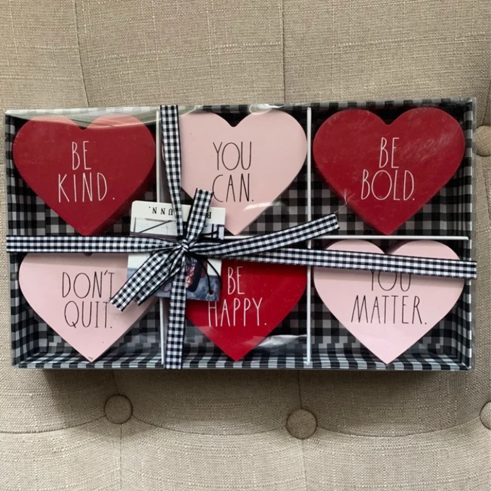 Rae Dunn wooden valentine blocks